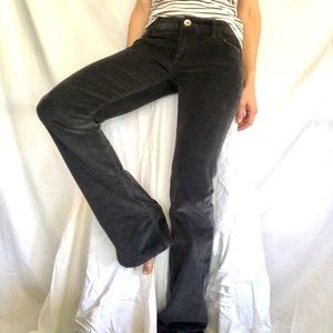 Banana Republic fine grain corduroy dark gray straight leg pants women's size 25